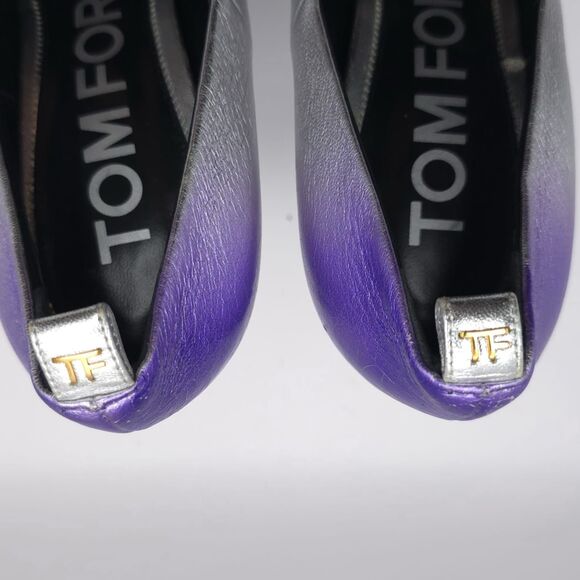 TOM FORD Size EU 39 Ombré Cone Heel Platform Pumps Cone Silver Mauve Women’s - Picture 10 of 16